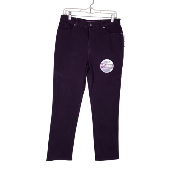 Gloria Vanderbilt Women's Rich Purple Straight Leg Jeans - Picture 1 of 10
